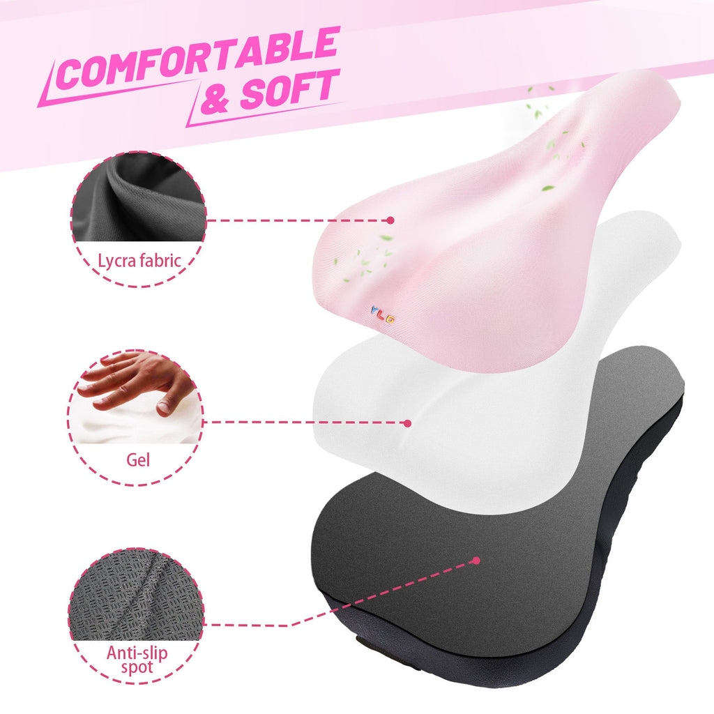 YC 8, YLG Pink Bike Seat Cushion - Gel Padded