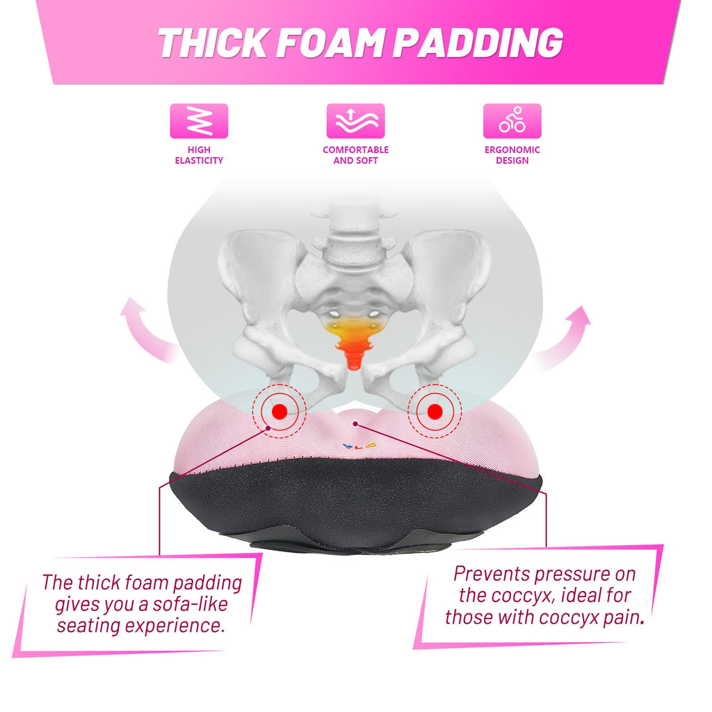 YC 8, YLG Pink Bike Seat Cushion - Gel Padded
