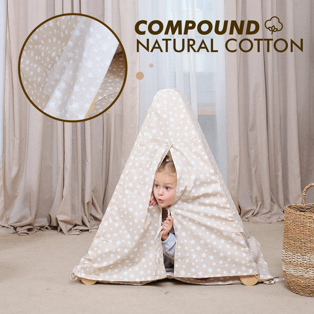 Play Tent Cover with Mat for Climbing Triangle Ladder-4