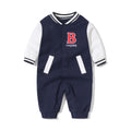 Baby Letter Embroidered Pattern Long Sleeves Baseball Rompers