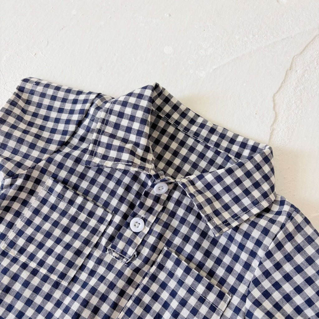 Summer Arrival Baby Boys Casual Plaid Pattern Short Sleeves Rompers