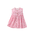 Summer Arrival Floral Sleeveless Single Breasted Dress for Stylish Girls