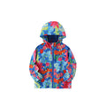 Arrival European and American Style Girls’ Hooded Zip-up Colorful Flowers Pattern Coat with Long Sleeves