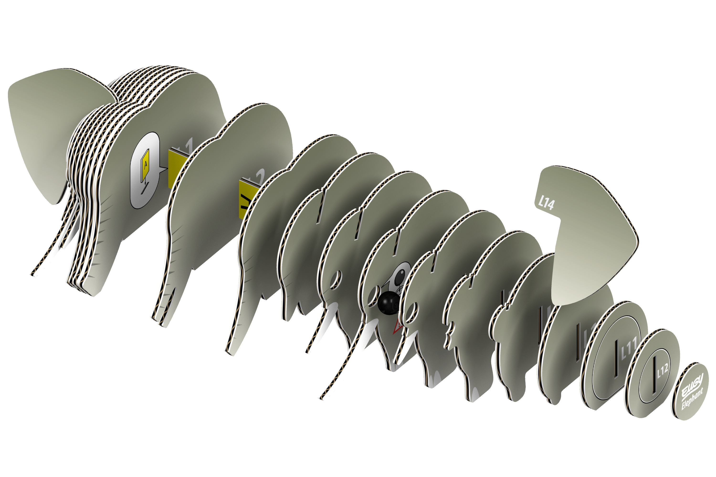 EUGY Elephant 3D Puzzle-2