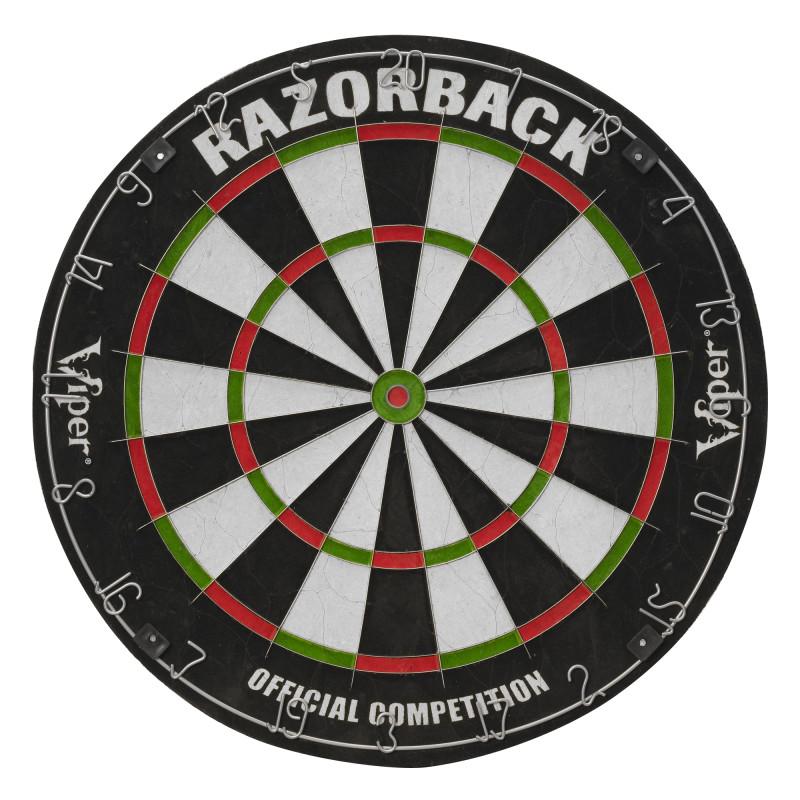Viper Razorback Sisal Dartboard, Metropolitan Oak Cabinet, Underground The Raven Steel Tip Darts & Shadow Buster Dartboard Lights