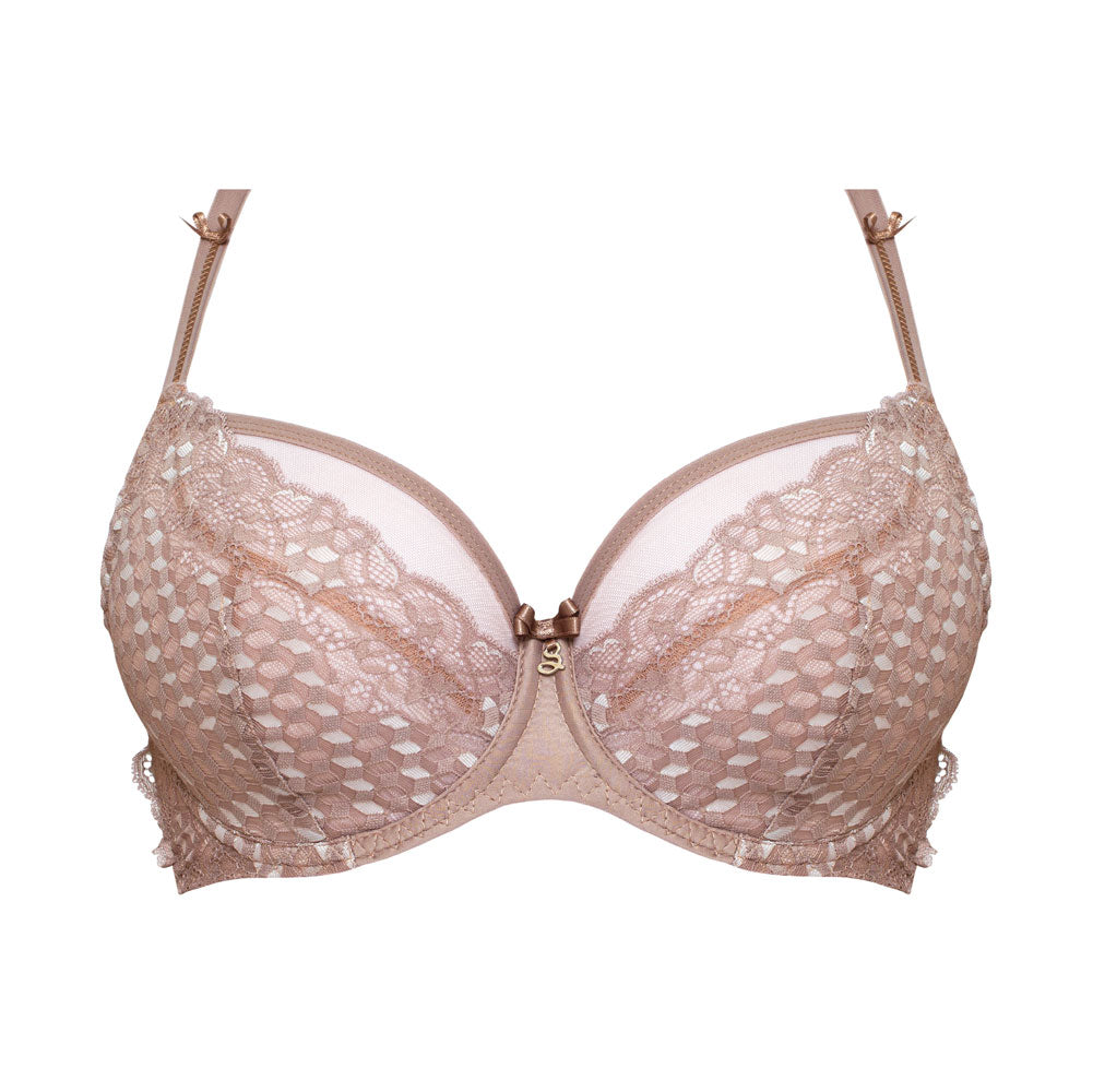 Sheer Mesh Tulle Tulip Seam Full Figure Bra Rosalia