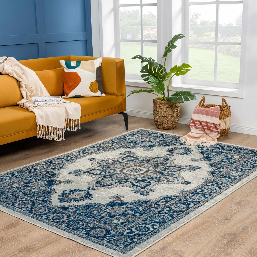 Istanbul Medallion Blue Area Rug - Clearance