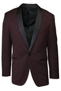 "Sebastian" Burgundy Pindot Tuxedo Jacket Shawl (Separates)