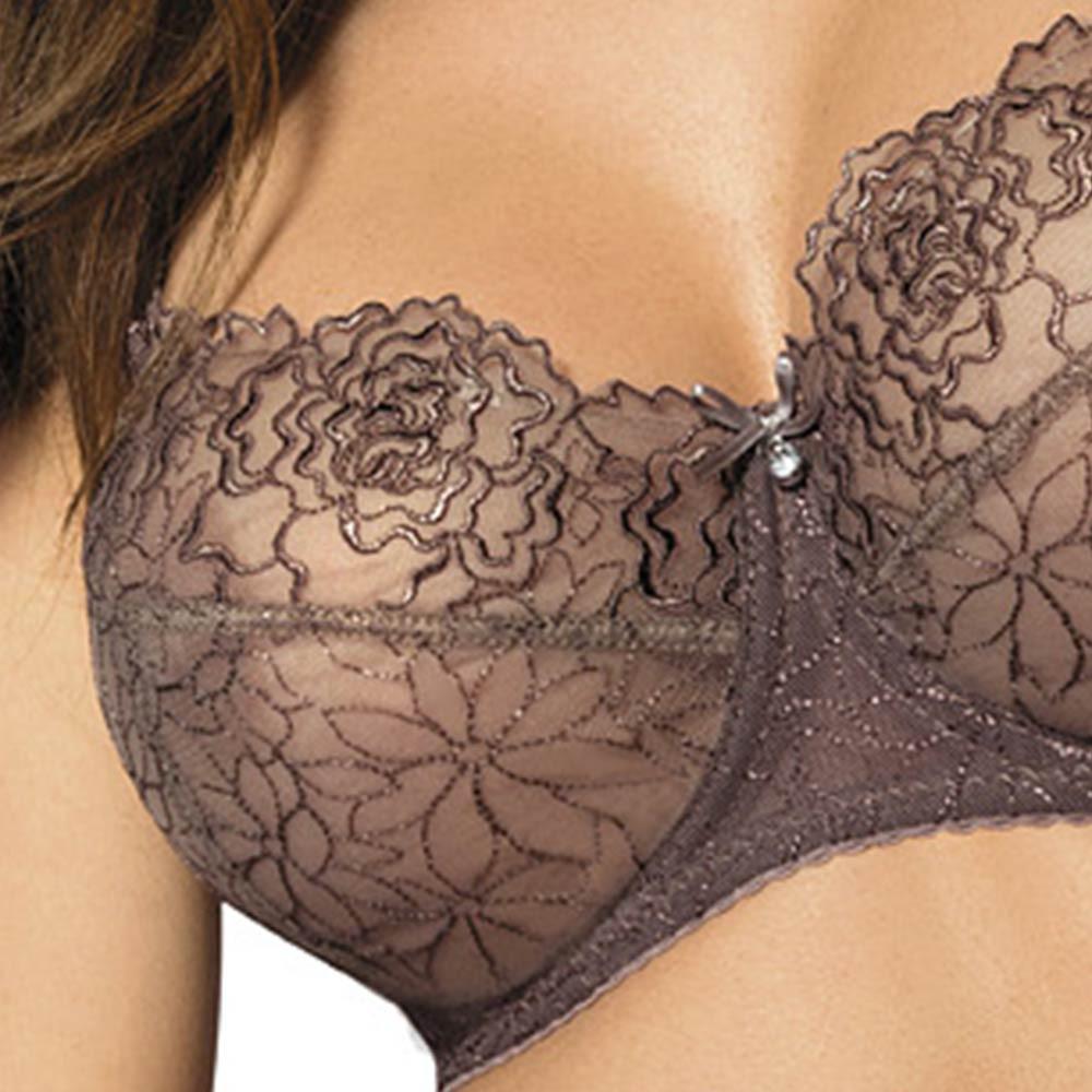 Sheer Mesh Balconette Bra Gorteks Pamela Mocha