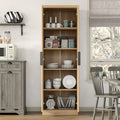 Vektaya US-SC002 71'' Tall Storage Cabinet, 5-Tier Fluted