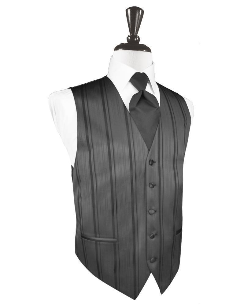 Striped Satin Tuxedo Vest 2-4