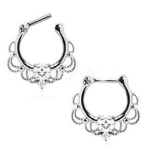 316L Stainless Steel Made For Royalty Ornate Septum Clicker