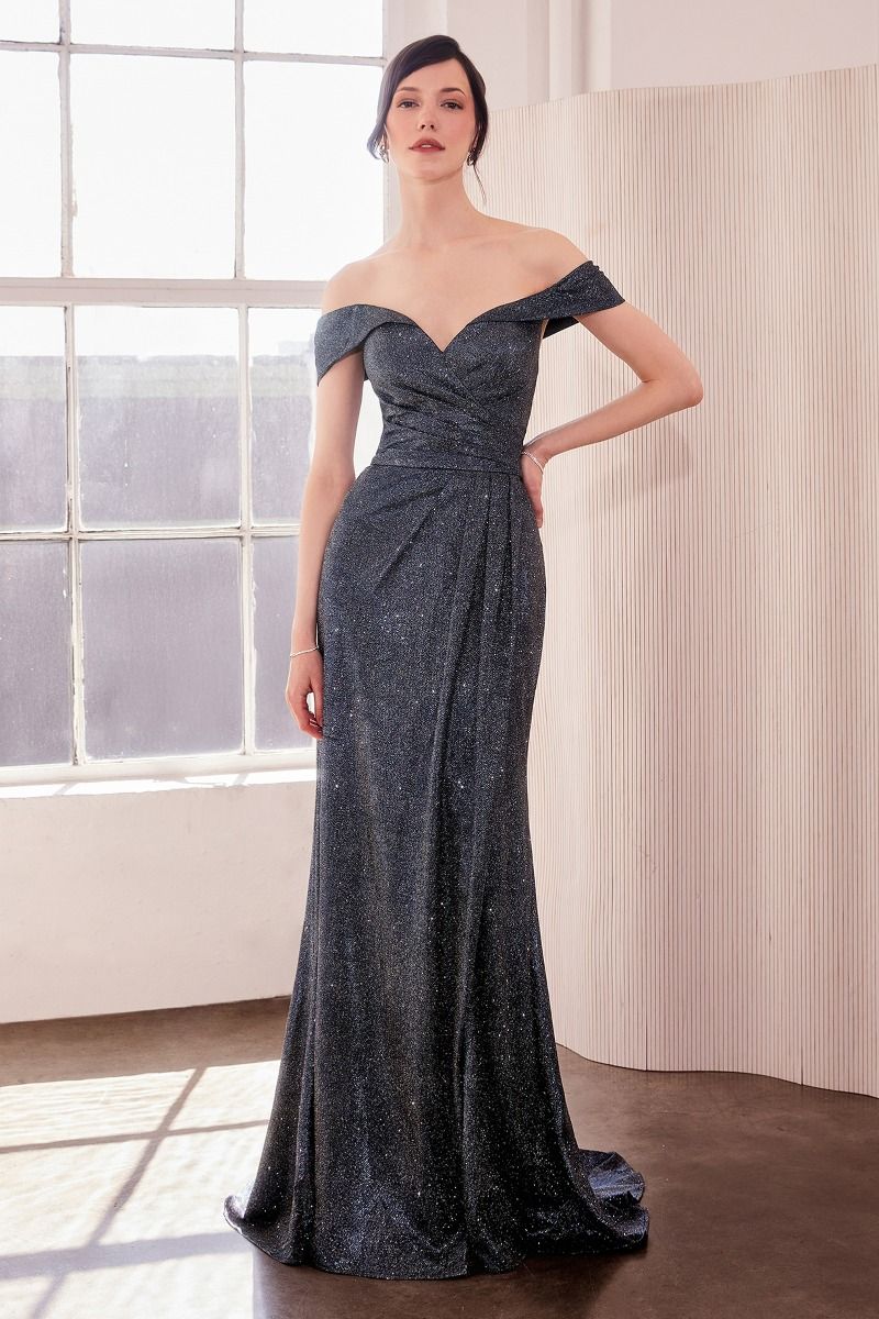 Shiny Off Shoulder Bodycon Dress