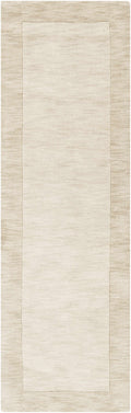 Bordered Solid Wheat Cream Wool Rug