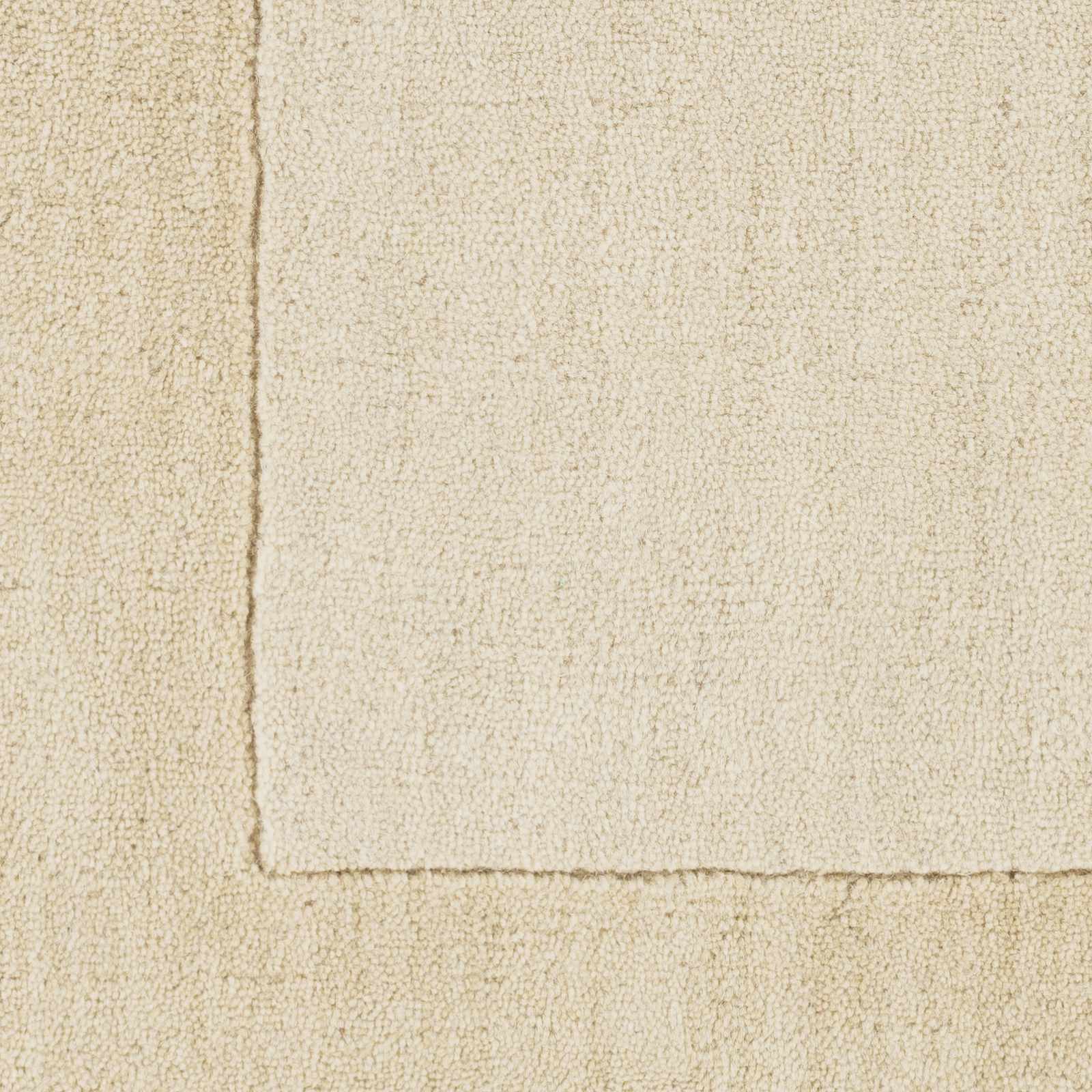 Bordered Solid Wheat Cream Wool Rug