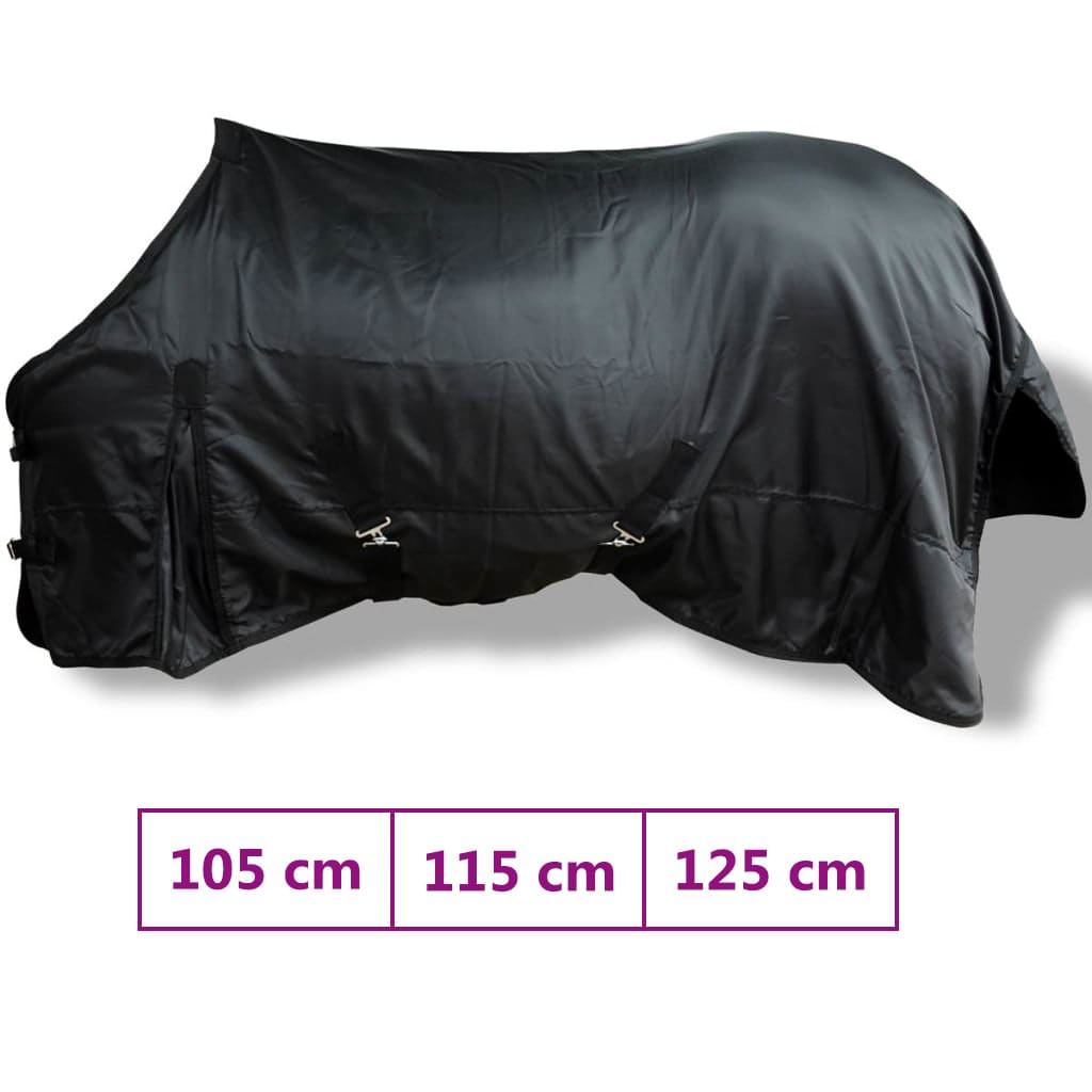 vidaXL Horse Blanket Sheet Fleece Rug Double Layers with Surcingles Black
