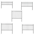 vidaXL Garden Fence Patio Privacy Screen Fence Wall with Spear Top Steel Black
