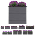 vidaXL Raised Garden Bed Raised Flower Bed with Open Bottom Plant Box Gray WPC-5
