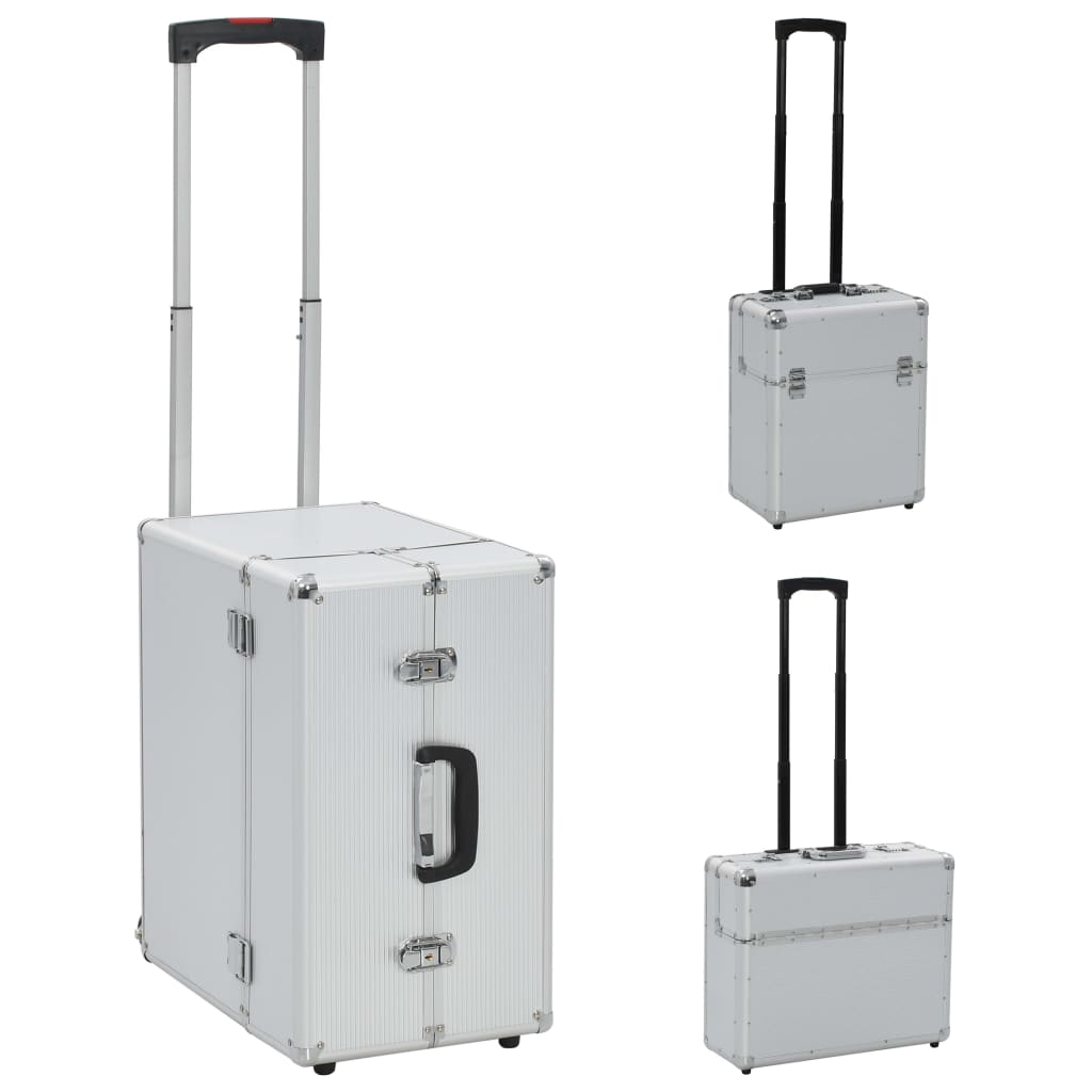 vidaXL Pilot Trolley 18.5"x15.4"x10.6" Silver Aluminum