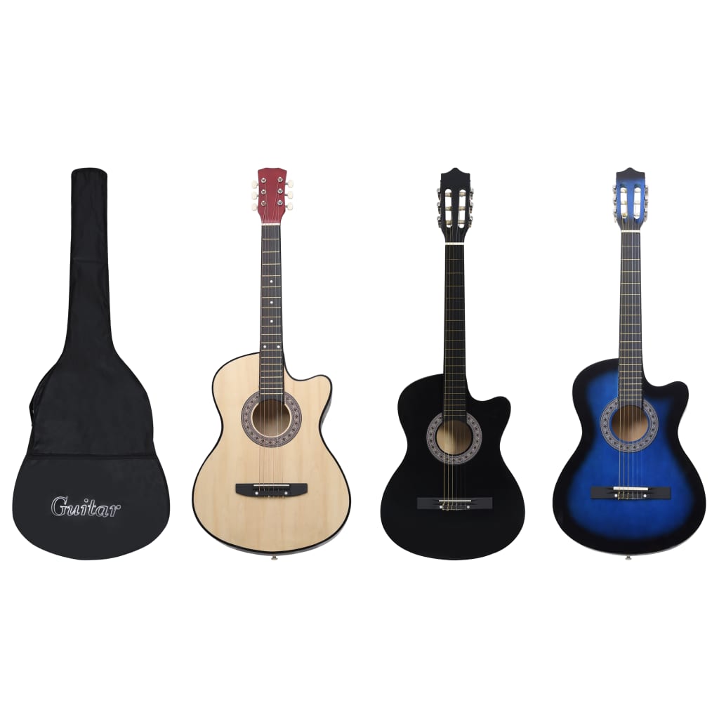 vidaXL Guitar Set Cutaway Guitars Acoustic Guitar 12 Piece with 6 Strings