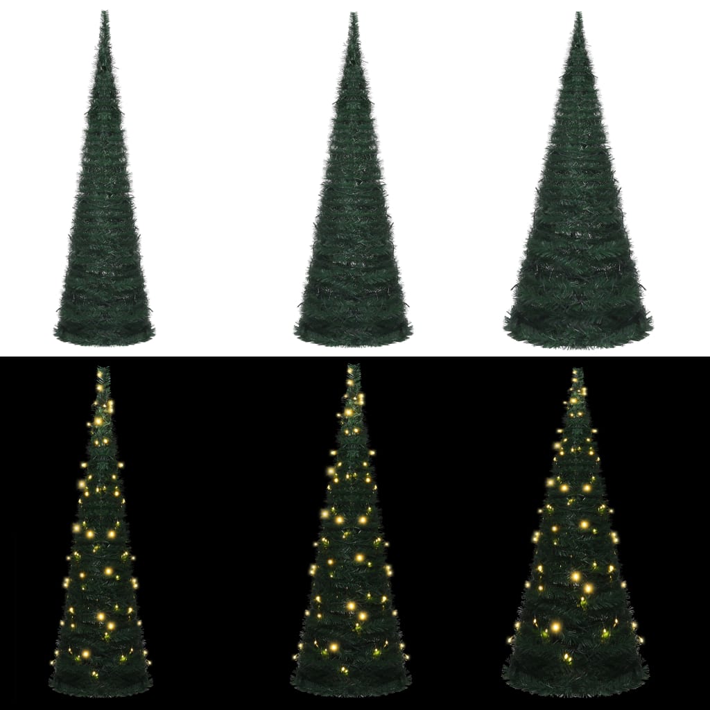 vidaXL Pop-up String Artificial Pre-lit Christmas Tree Xmas Decoration Green