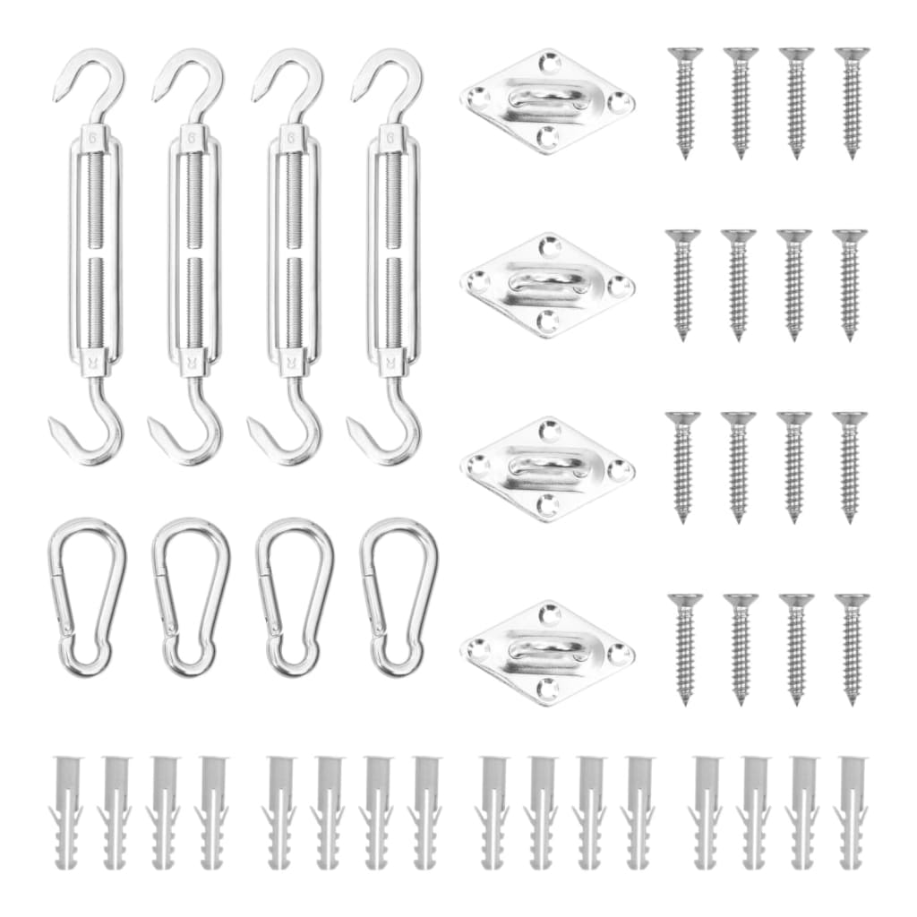 vidaXL Shade Sail Hardware Kit Sunshade Installation 12 Piece Stainless Steel
