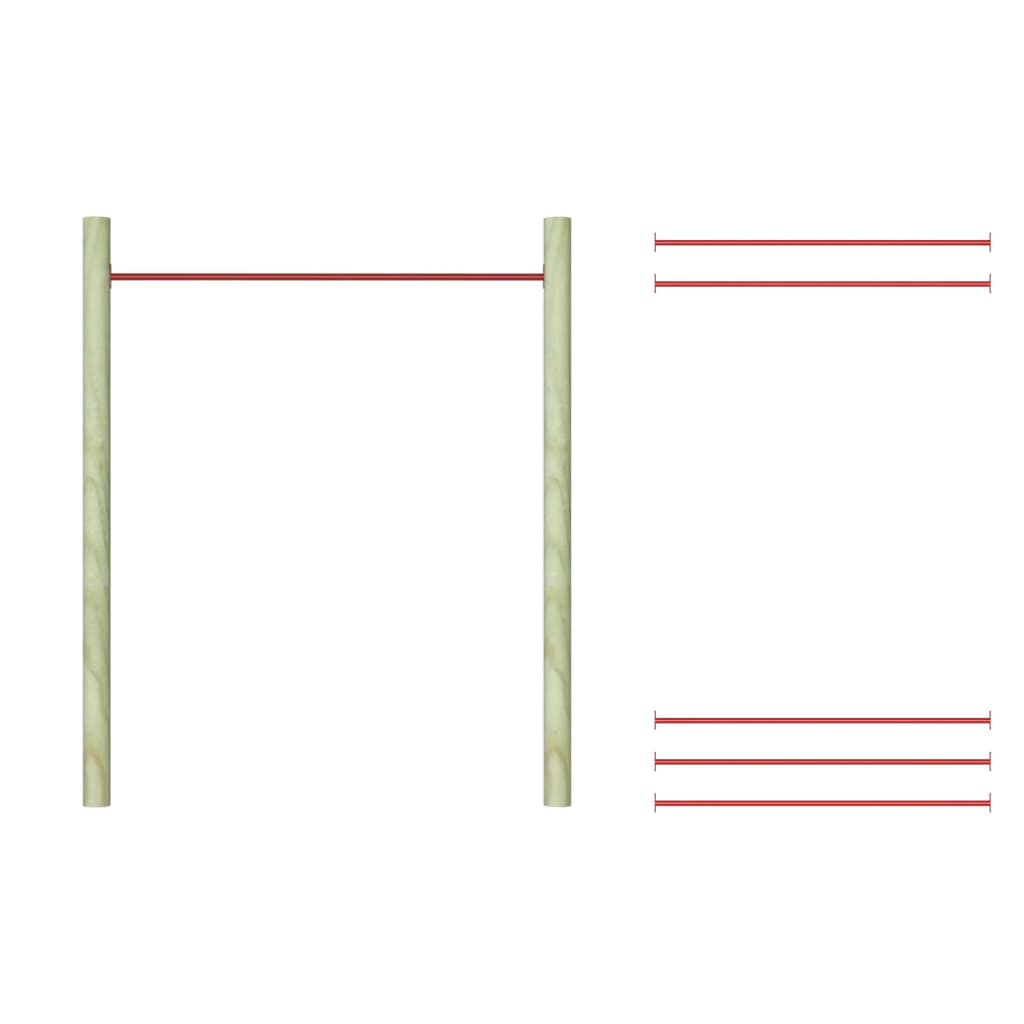 vidaXL 1/2/3x Turning Bars Steel Red Gymnastic Gym Equipment Horizontal Bar