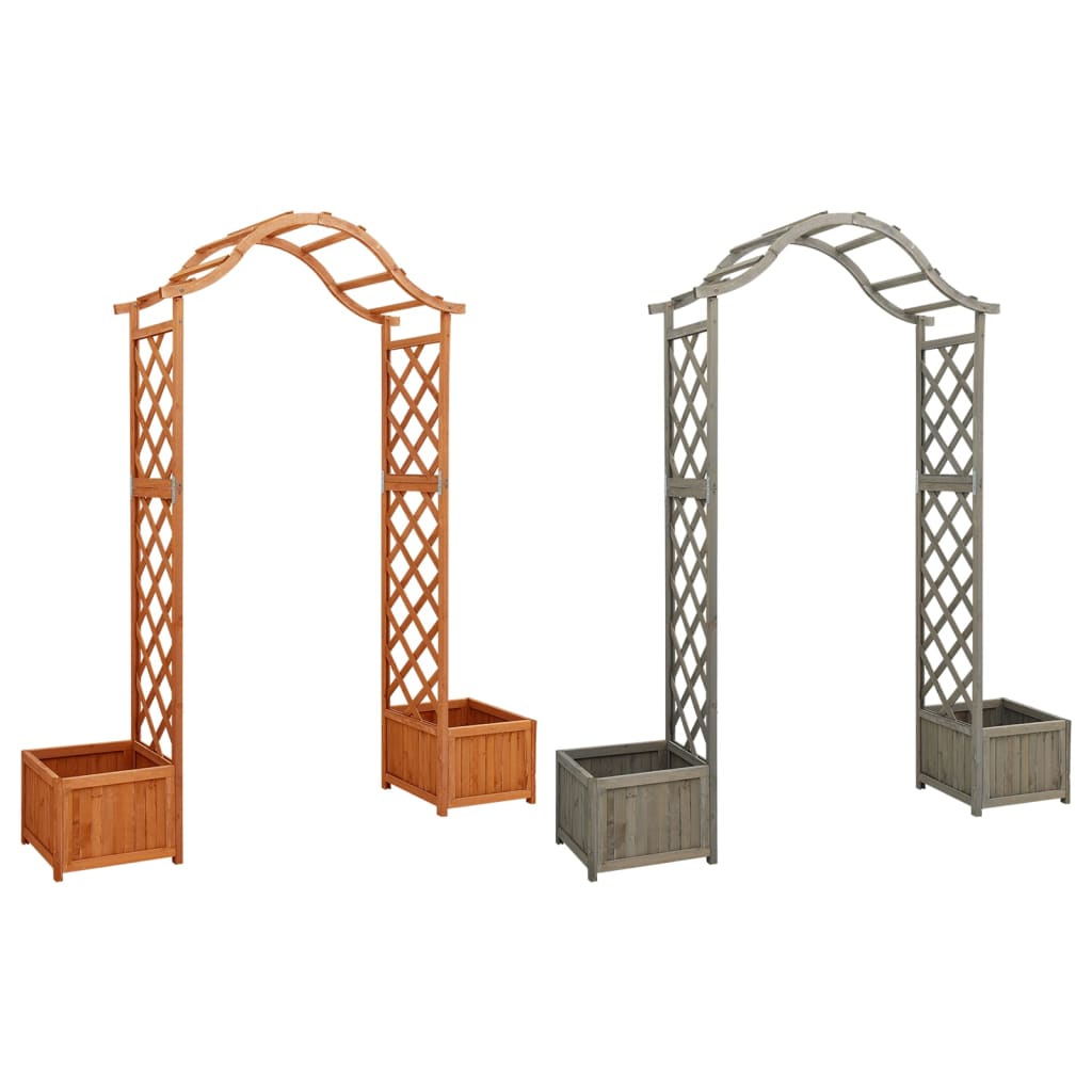 vidaXL Pergola Outdoor Garden Arch Pergola Trellis with Planter Solid Wood Fir