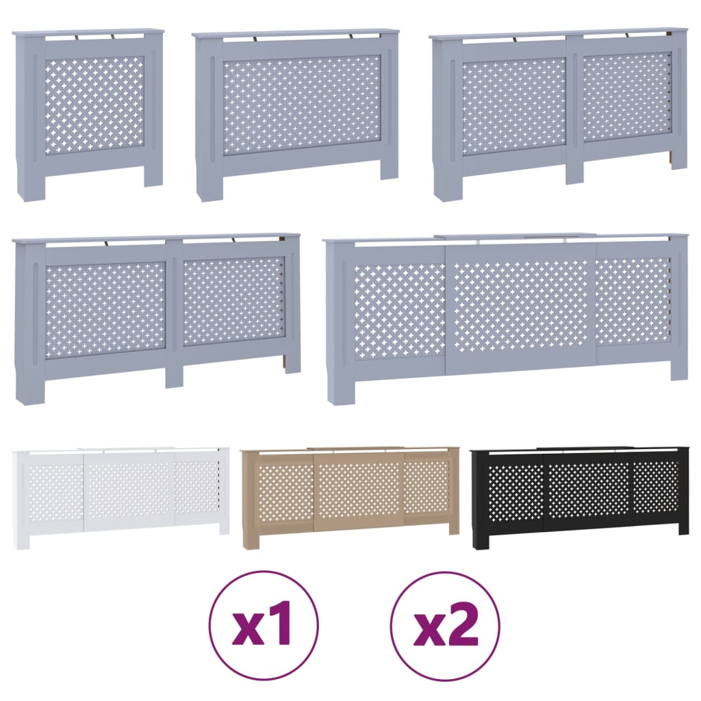 vidaXL Radiator Cover Radiator Guard for Home Office Heater Cabinet Cover MDF-9