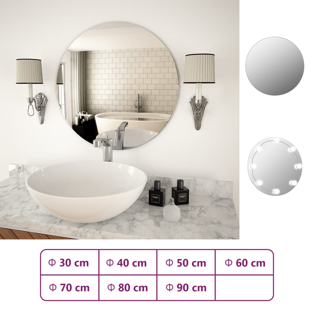 vidaXL Wall Mirrors 2 pcs 15.8" Round Glass