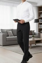 "Washington" Black Stretch Blend Tuxedo Pants