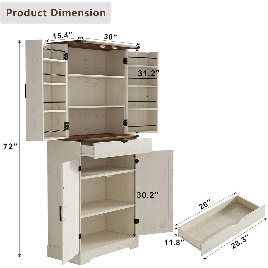 Vektaya US-SC001  72'' Tall Kitchen Storage Pantry Cabinet-1