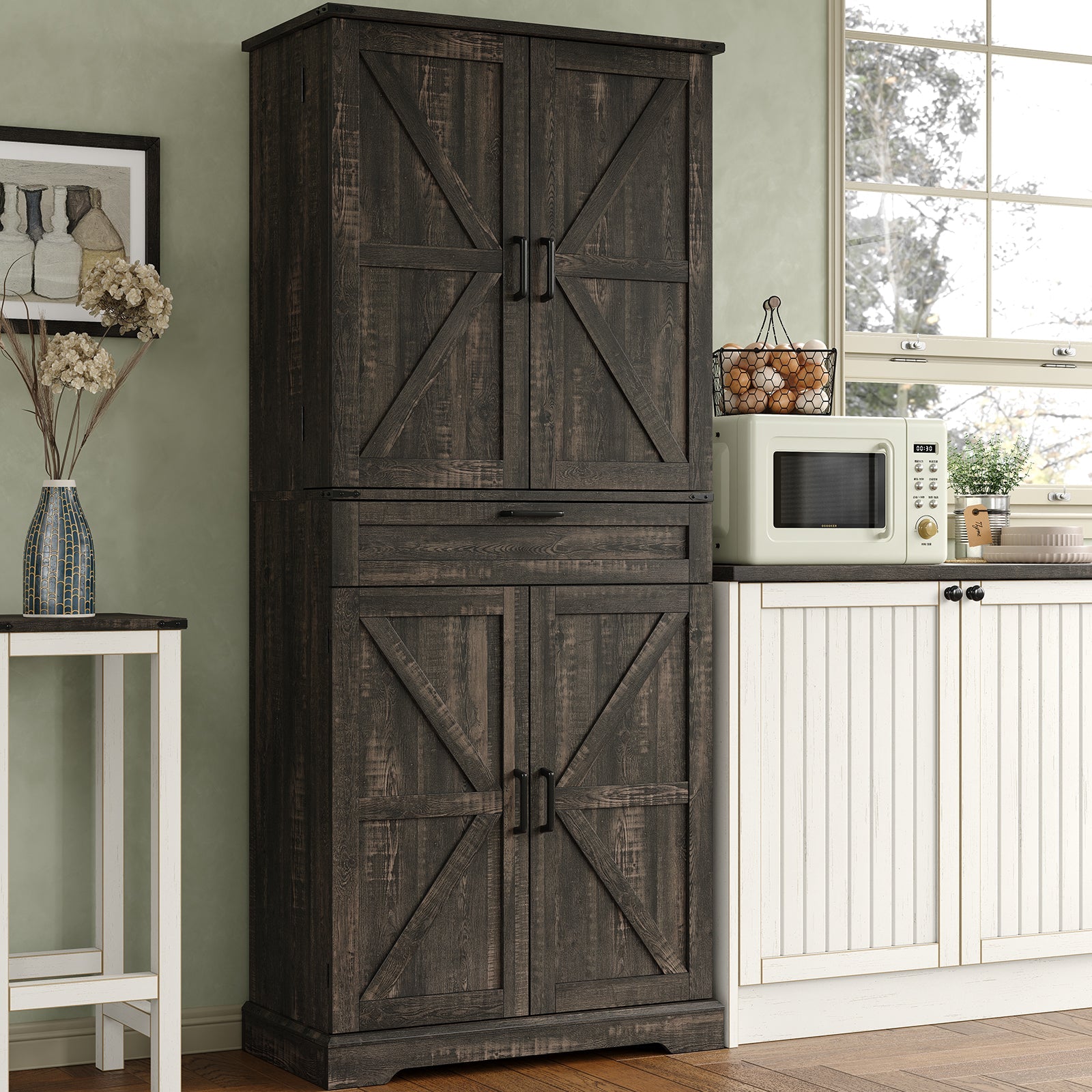 Vektaya US-SC001  72'' Tall Kitchen Storage Pantry Cabinet-8