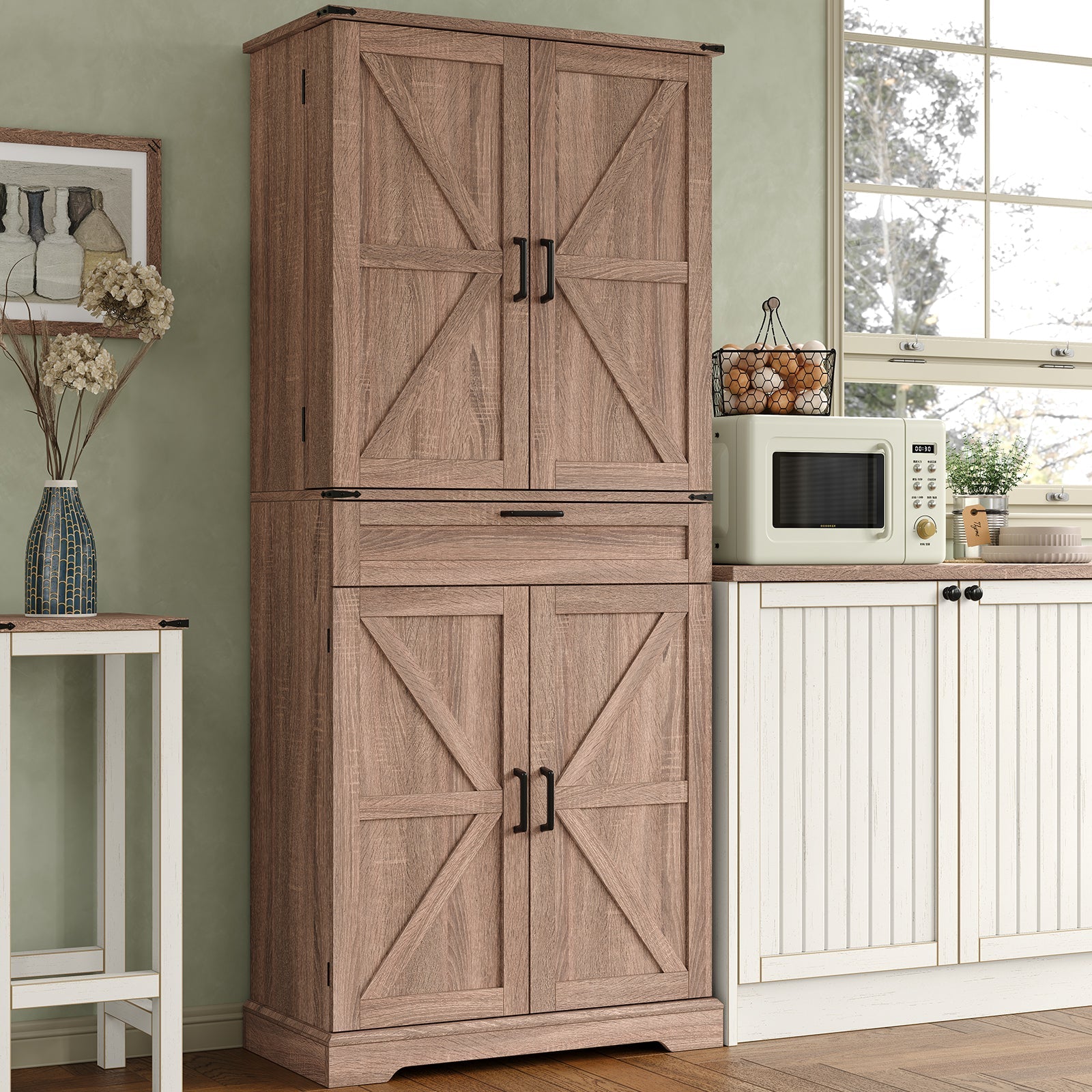 Vektaya US-SC001  72'' Tall Kitchen Storage Pantry Cabinet-7
