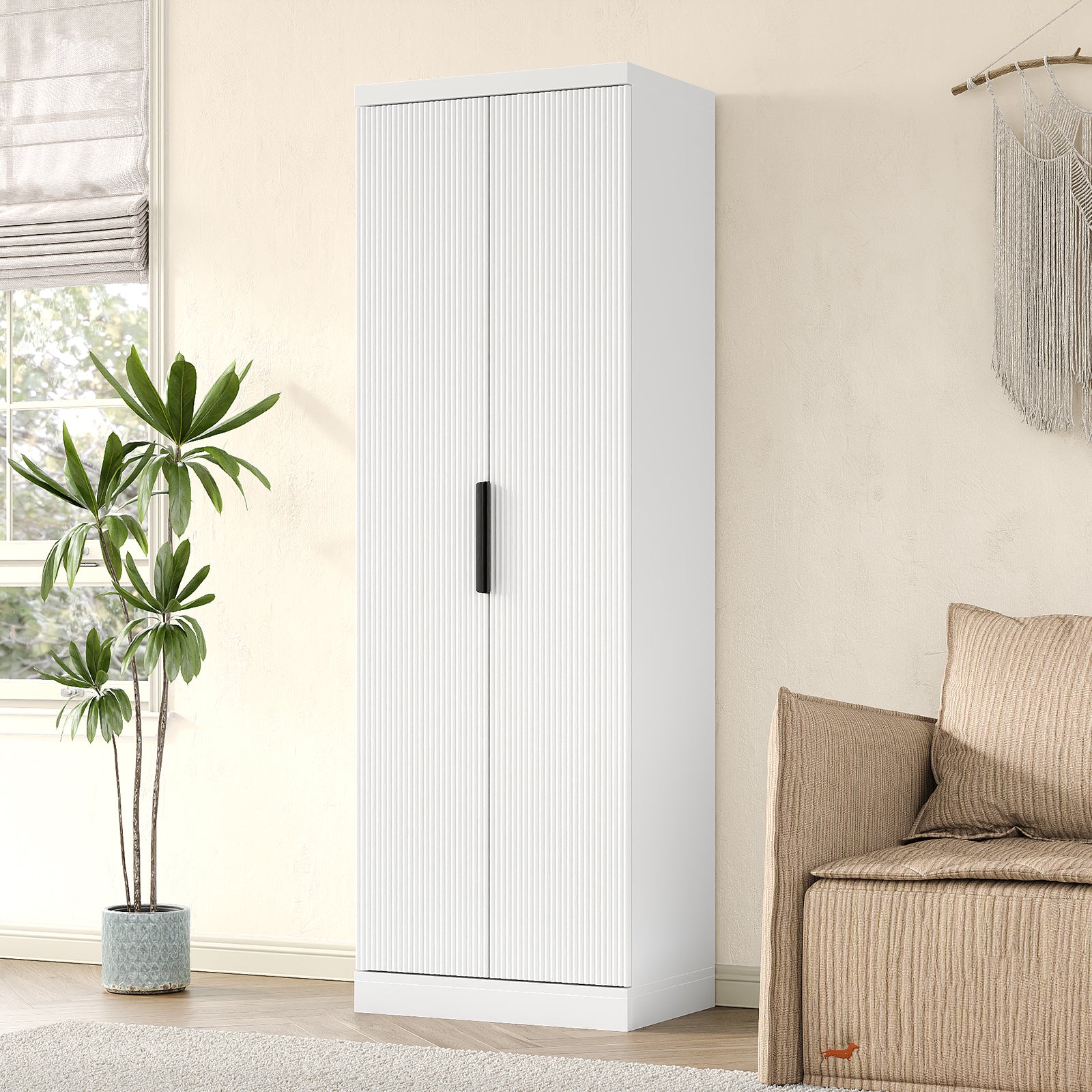 Vektaya US-SC002 71'' Tall Storage Cabinet, 5-Tier Fluted