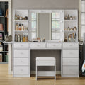 Vektaya US-VD011 Bedroom Makeup Vanity desk with LED Mirror, 10 Drawers